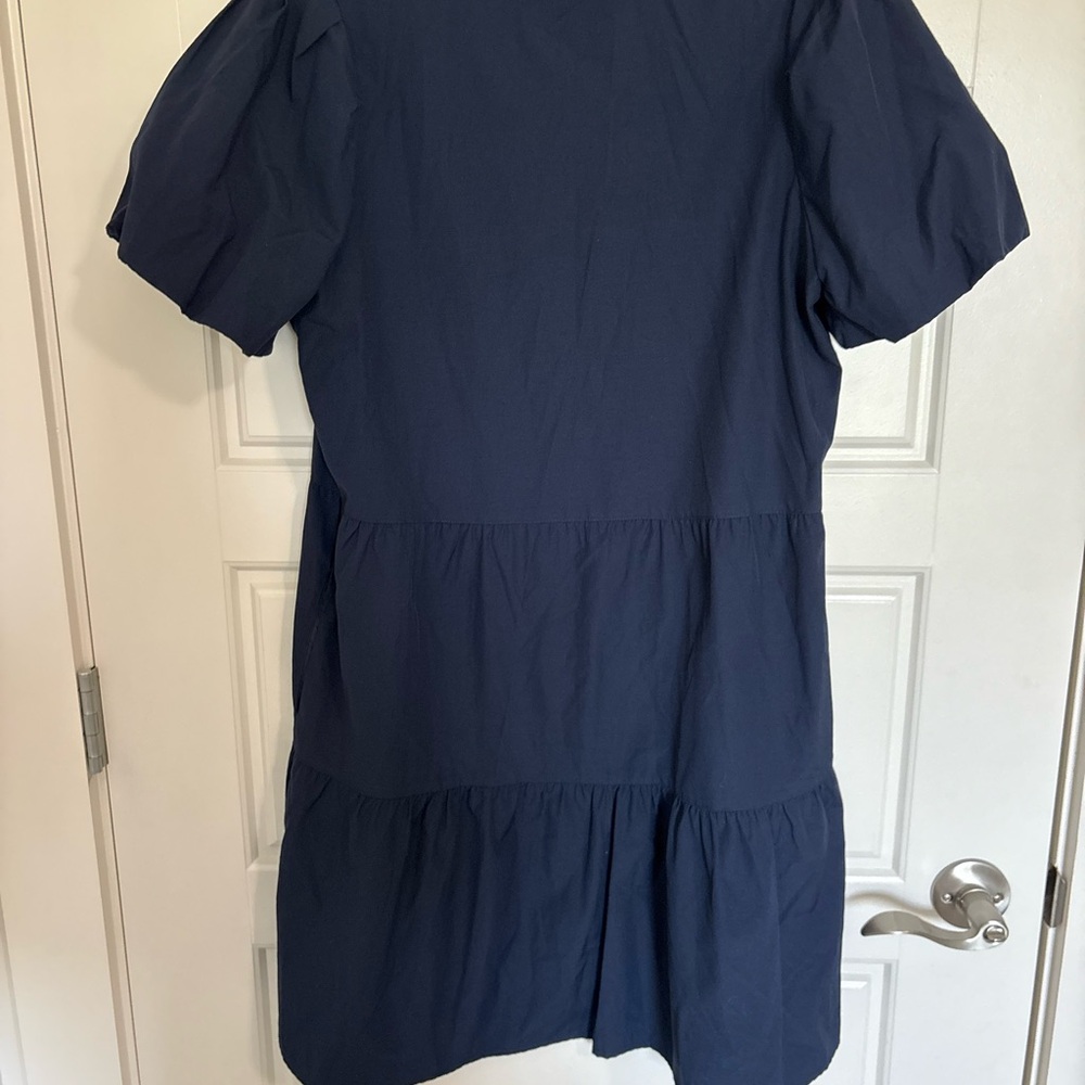 Brochu Walker The Havana Mini Dress Navy women’s size medium puff sleeve - Picture 8 of 8